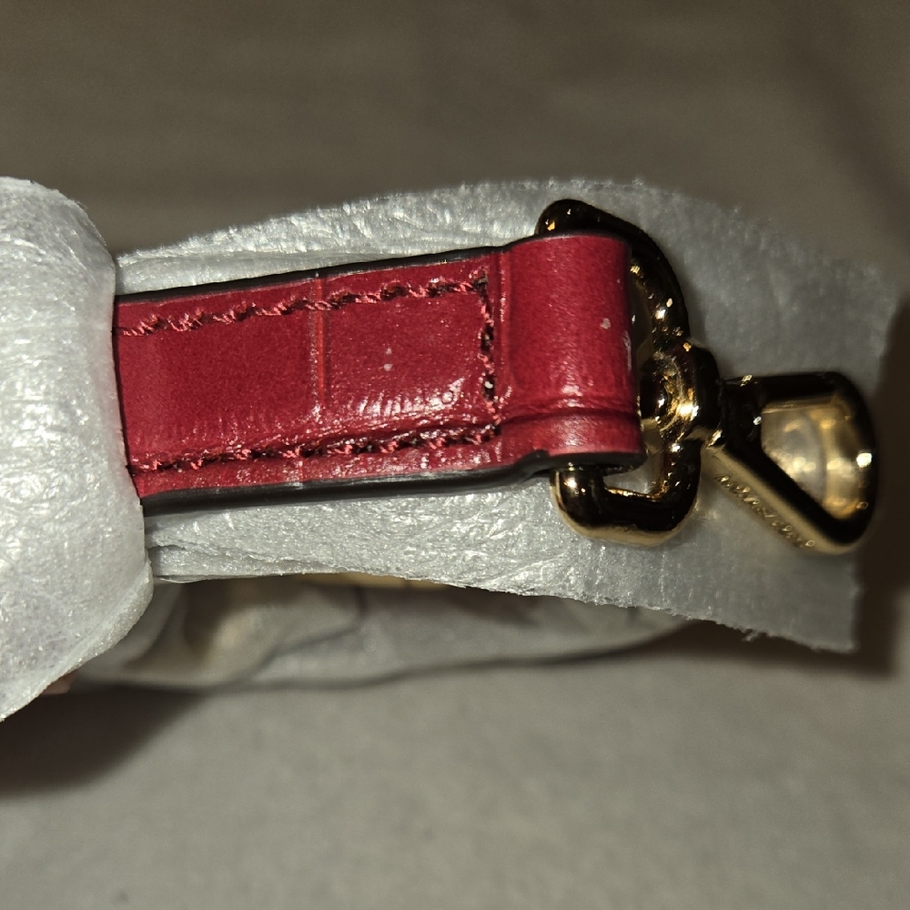 NEW Michael Kors Burgundy Croc-Embossed Leather Crossbody Strap